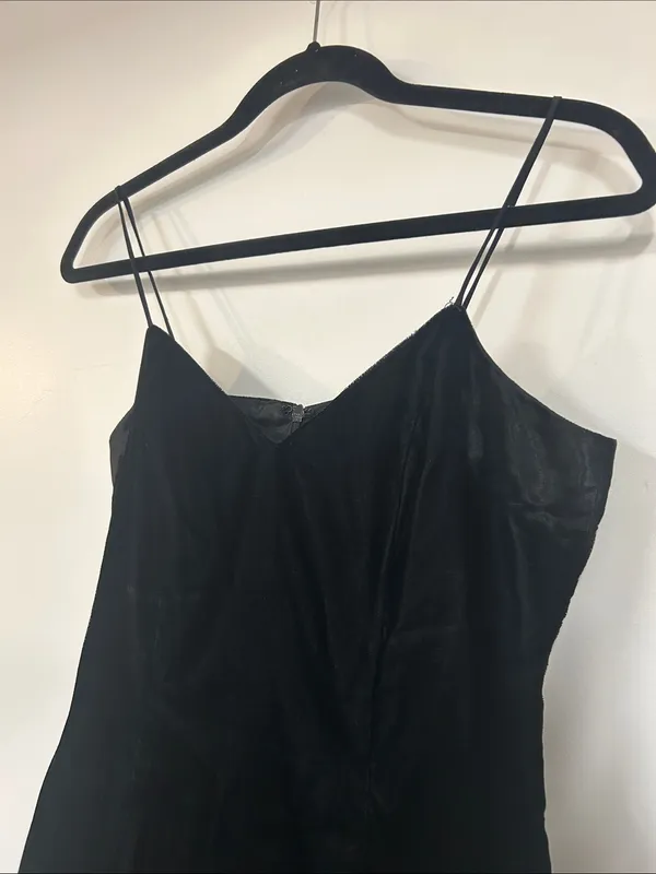 Vintage Cache Gown Dress Black Zip Up Back Spaghetti Strap Womens Size 4 - Image 5