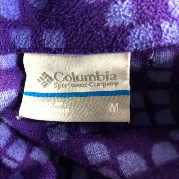 EUC Columbia Purple Patterned Half-Zip fleece top - size M‎ - Image 2