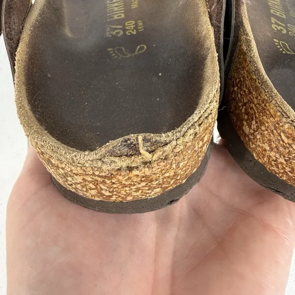Birkenstock Gizeh 37 US 6 Sandals Metallic Bronze‎ Birko-Flor Thong Women's - Image 13
