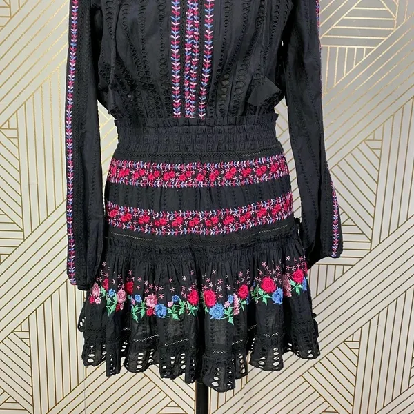 MISA Los Angeles Manuela‎ Dress Black Embroidered - Image 5