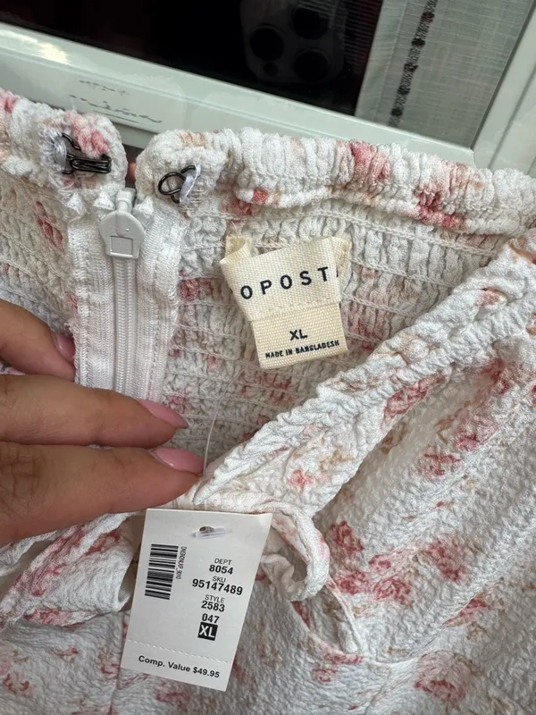 X😻Aeropostale White Floral Mini Dress with Pink Print - Image 7