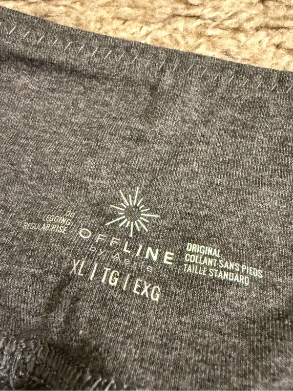 OFFLINE By Aerie Charcoal Gray OG Cotton Full Length Leggings - size XL - Image 5
