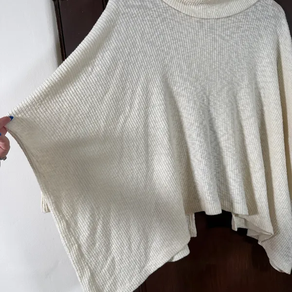 FREE PEOPLE | FP Beach Cream Rib Knit Flyaway Back Cowl Neck Sweater - Image 3