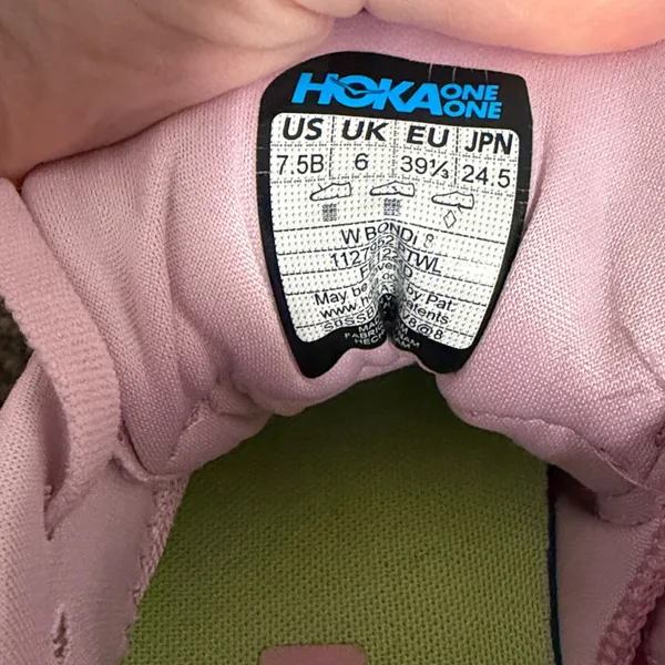 Hoka Bondi 8 Pink and White Athletic Sneakers - Image 8