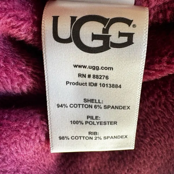 UGG Trendy Burgundy Long Sleeves Front Zip Up High Low Sweatshirt SZ XS # 2365 - Image 9