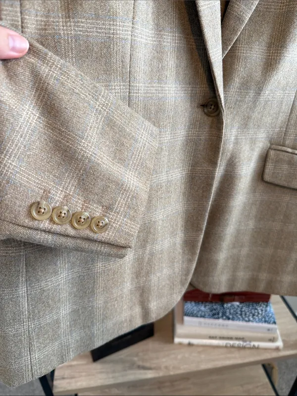 Lands' End Wool Lined Woven Career Dress Suit Blazer, 14 - Image 4