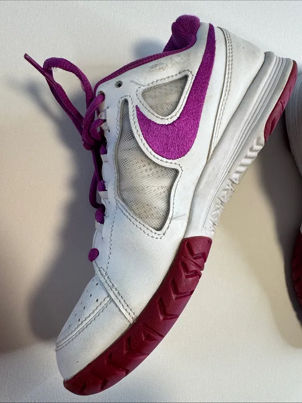 Nike Women’s White and Purple Air Vapor Ace Sneakers - Image 6