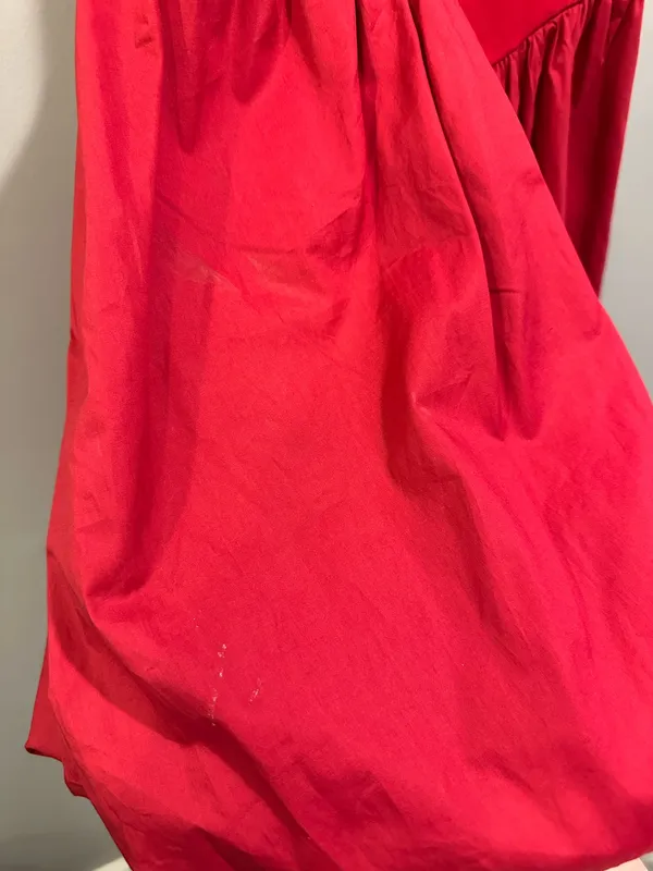 Sofie The Label Mixed Material High Neck Bubble Skirt Crimson Red Size M - Image 9