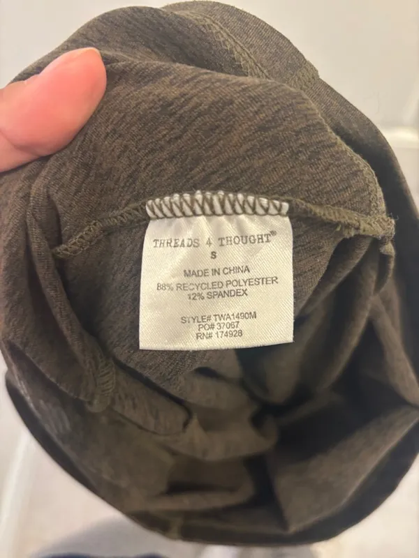 Threads 4 Thought T4T Maternity High Rise Leggings Olive Green Small - Image 5