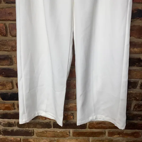 Cider White wide Leg Pleated Trouser dress Pants Women's Size Medium - Image 4