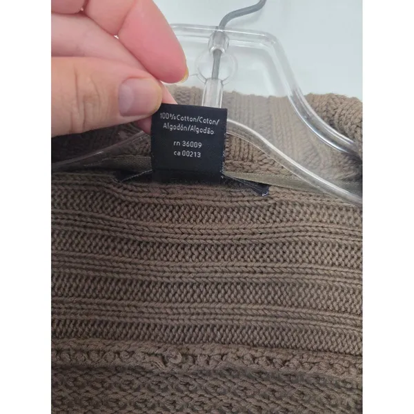 Calvin Klein Olive Green Knit Cardigan Sweater Ribbed Cozy Preppy Academia Large - Image 5