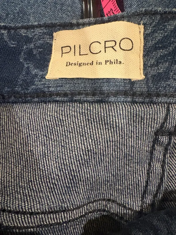 Pilcro high waist flared leg floral print blue jeans sz 29 - Image 4