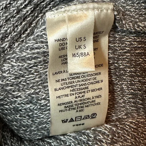 Free People Too Good Mock Neck Marled Gray Sweater Cropped Preppy Grunge - Image 6