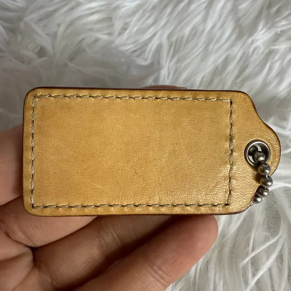 2.5" COACH Tan Fob Bag Charm Hang tag Hangtag - Image 2