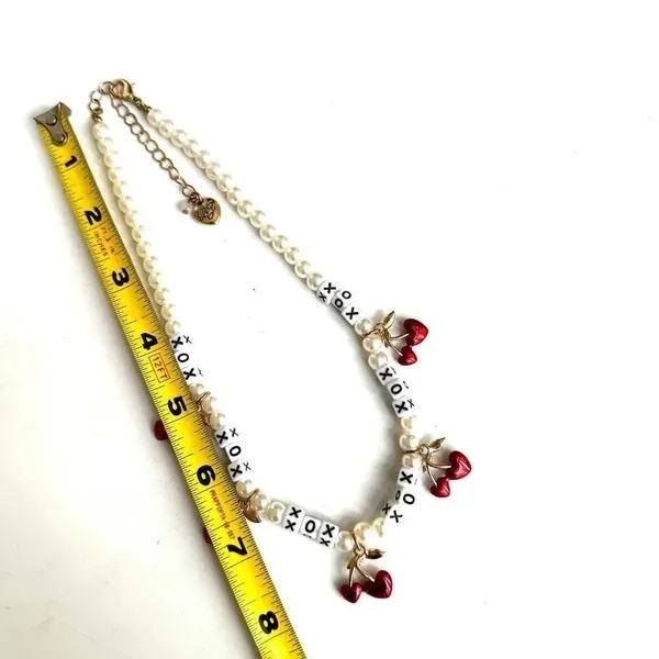 Betsey Johnson RED HOT HEARTS CHERRY NECKLACE - Image 8