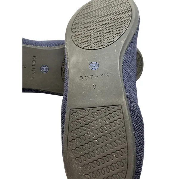 Rothy's The Ballet Flat Navy Indigo Blue‎ Trim Almond Toe Knit Shoes Womens 9 - Image 5