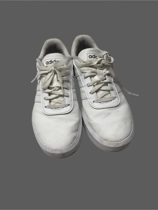 adidas White Low-Top Lace-Up Sneakers - Image 5