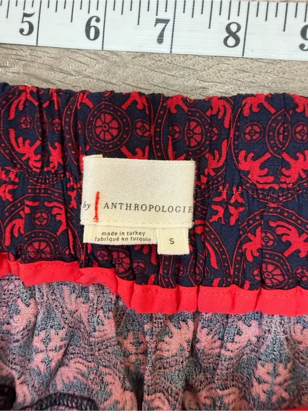 Anthropologie Harem Pants Red‎ and Navy Blue Women's Sz small - Image 7