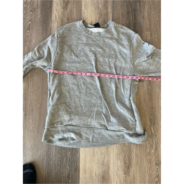 Nike Dri-FIT Gray Crewneck Sweatshirt Womens XL Just Do It Sleeve Pullover Top - Image 12