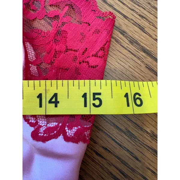 Victoria's Secret Slip Dress Womens S Pink Red Lace Satin Y2K Coquette Mini - Image 4