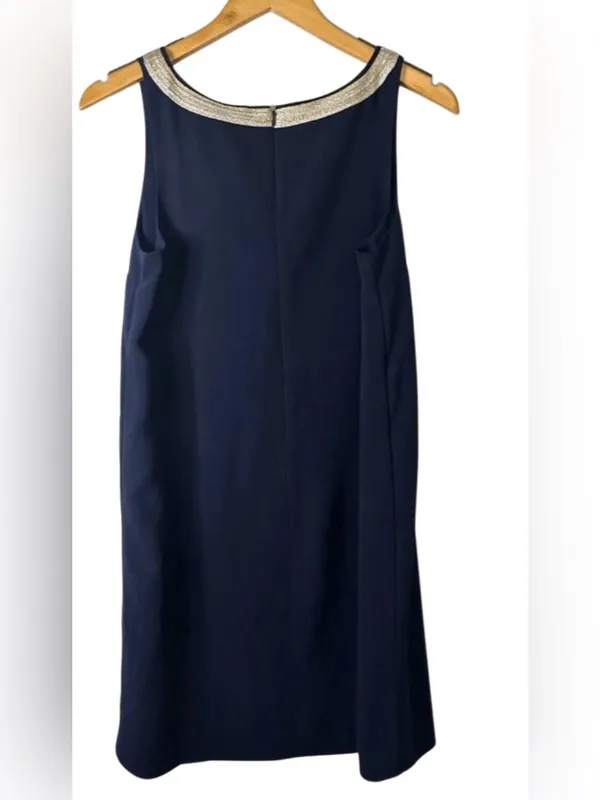 Lilly Pulitzer Navy Blue Mini Dress with gold and silver - Image 4