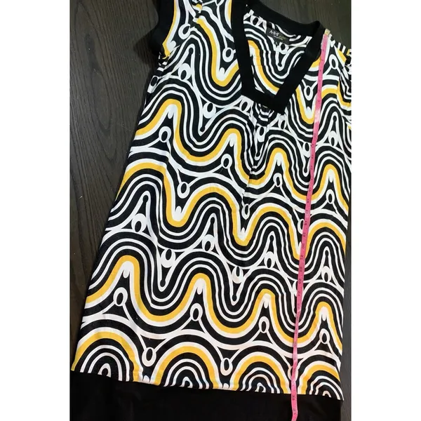 ABS Allen Schwartz Retro Y2K 70s Style Dress Womens Large‎ Square Neck Stretch - Image 11