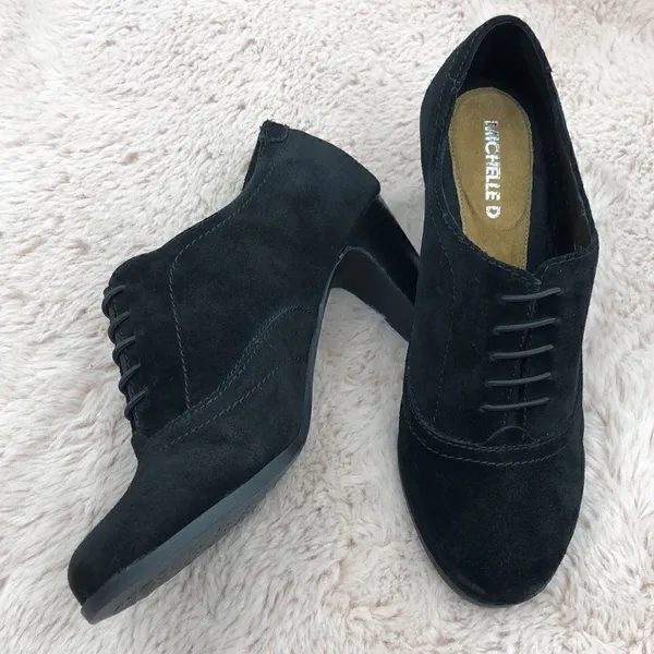 Michelle D leather suede elastic goring heel booties Black Size 9.5 - Image 2