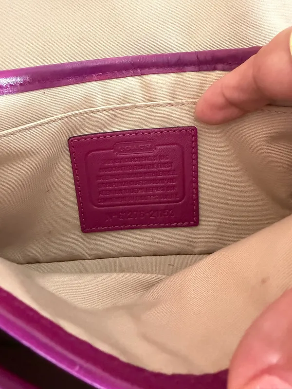 Coach Legacy Signature Penny Small Khaki/Berry Crossbody Bag - Image 4