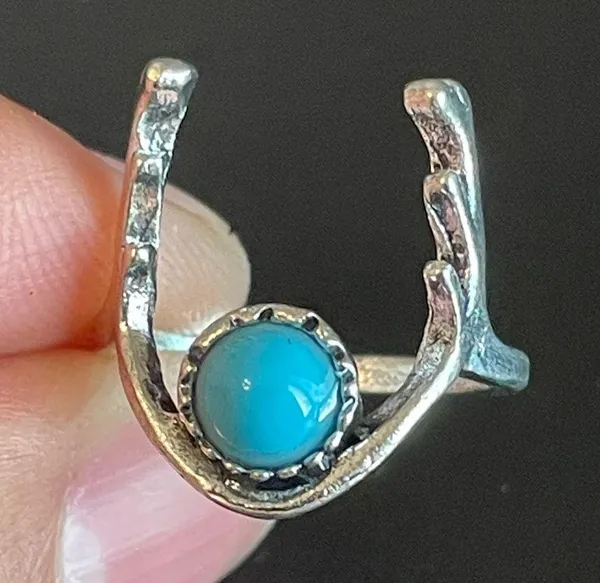Turquoise stone antler ring size 5.5 - Image 5