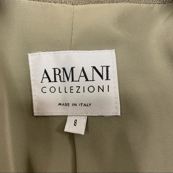 Armani Collezioni Made in Italy Taupe Gray Tailored Blazer 8 - Image 4