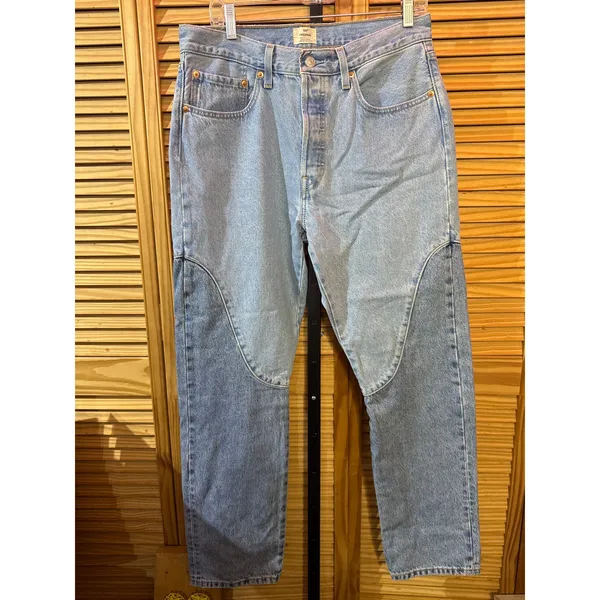 Levis 501 Original Fit Women Blue Denim Straight Leg Button Fly Jeans 31x30 - Image 2