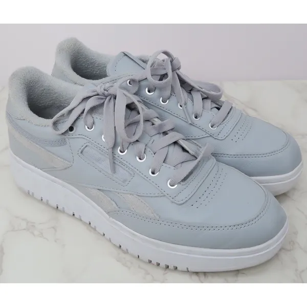 Reebok Club C‎ Double Light Blue Leather Platform Sneakers Womens 10 - Image 7