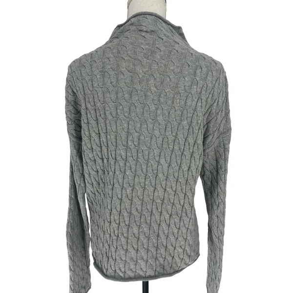 KULE The Mirabelle Mock Neck Cable Knit Cotton Sweater‎ Size Medium - Image 9