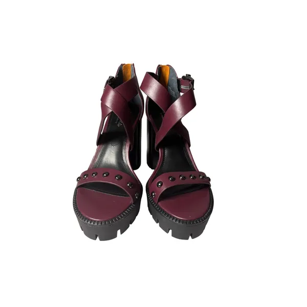 Charles by Charles David 4 Inch Platform Heels 6M Burgundy Studded Edgy Grunge - Image 5