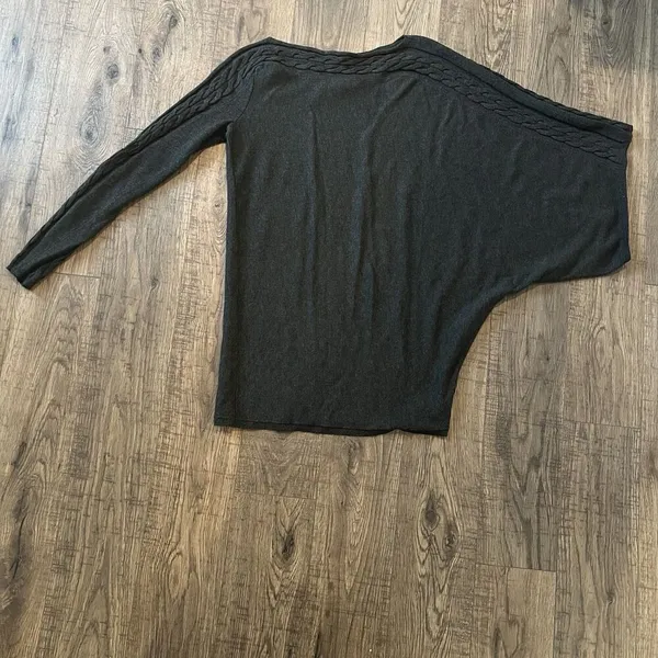 Etcetera‎ Women’s Sweater Small Asymmetric Sleeves Cable Knit Inlay - Image 2