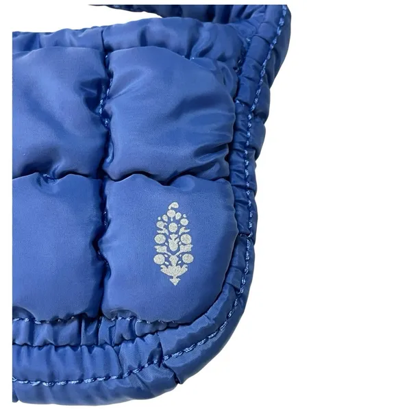 Free People Movement Quilted Micro Pouch Wristlet Bag Blueberry Logo Puffer - Image 3