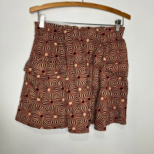 Free People so much sun mini skirt brown‎ cargo pockets women's size small boho - Image 2