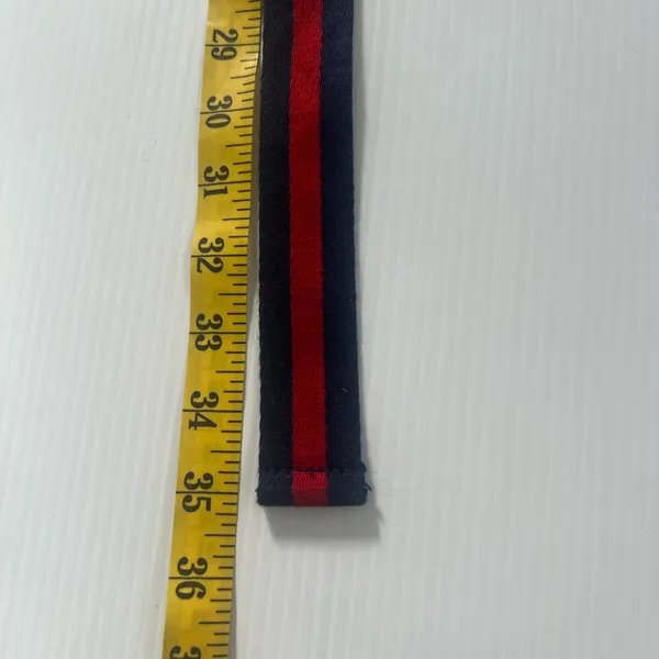 Vintage Ralph Lauren Polo Women's Red/Blue Stripe Double D Ring Preppy Belt - Image 10
