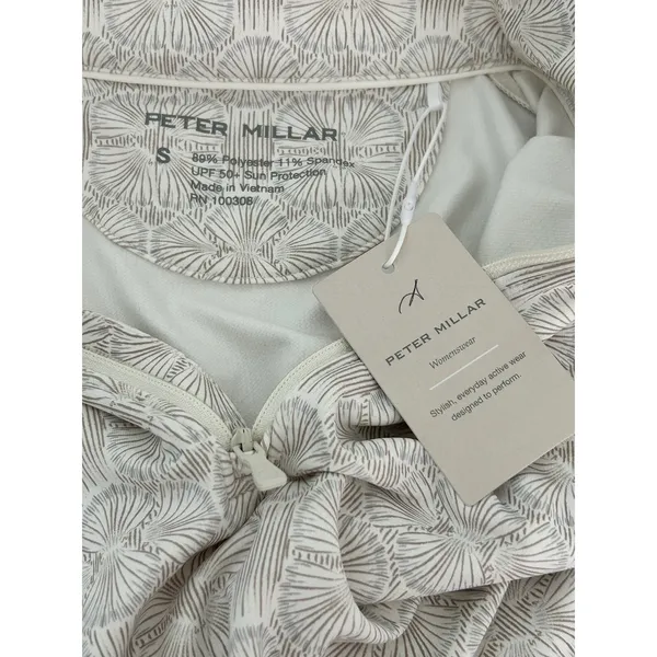 Peter Millar Perth Shell Pullover Ivory Shell Print Quarter-Zip NEW - Image 4