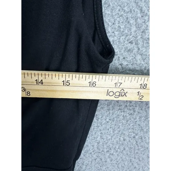 Loft Beach Jumpsuit Womens‎ M Black Surplice V-Neck Tie Ankle Tapered Leg Casual - Image 5