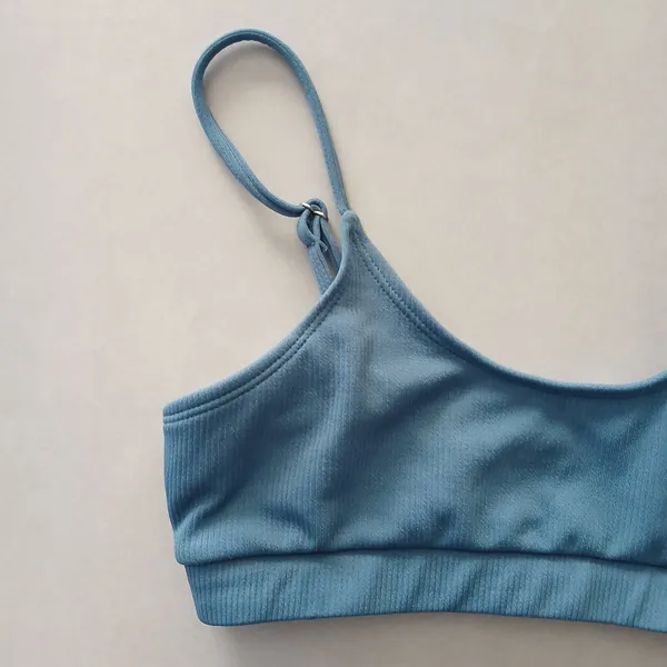Blue Boho Y2K VTG Swim‎ Grunge Resort Beach Goth Vacation Bikini Top Large - Image 3