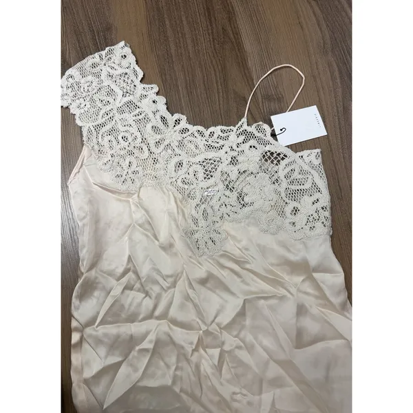 Zara ZW Collection Asymmetrical Satin Lace Dress One Shoulder Ethereal Budoir - Image 2