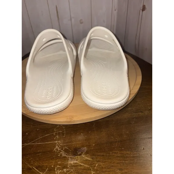Crocs Comfort Slides White‎ Two Strap Sandals Casual Summer Essential W7/M5 - Image 5