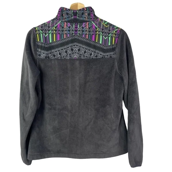 Fila Gray Colorful Stripe Fleece Full Zip Athletic‎ Jacket XS - Image 2