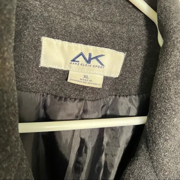 Anne Klein Sport Women's Size XL Peacoat Dark Charcoal Gray Button Down Pockets - Image 7