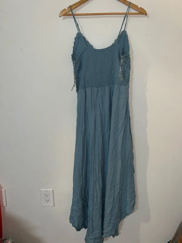 Justify high low maxi crochet top summer floral tank top smocked back dress new - Image 5