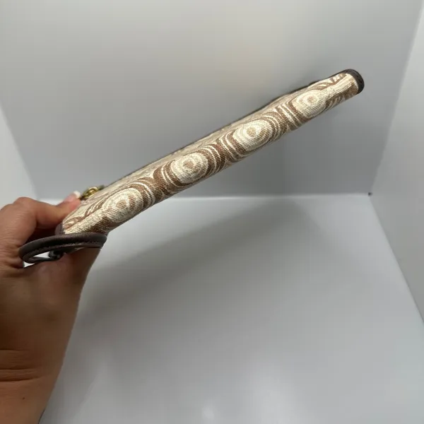 COACH Brown Aud Tan Optic Swirl Wallet Wristlet - Image 3