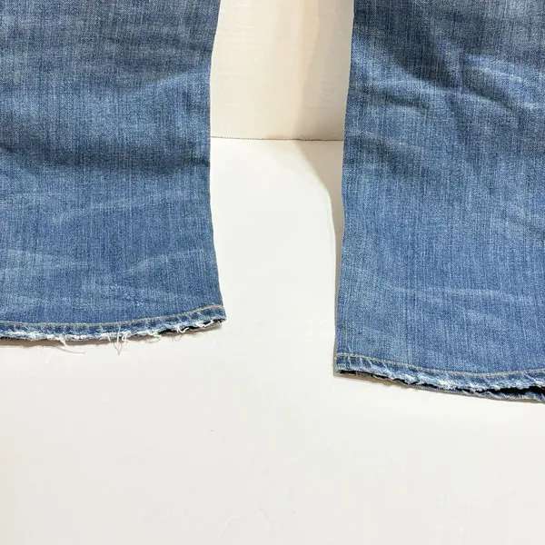 Frye Mid-Rise Straight Leg Distressed Jeans Medium Wash Stretch Size 27 ROPASL - Image 7