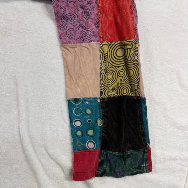 VTG Rhea S Patchwork Overalls Jumpsuit Cotton Boho Hippie Festival Cottagecore - Image 11