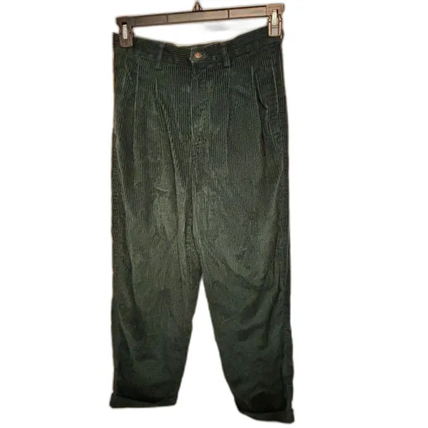 Eddie Bauer Corduroy Pants Womens Petite 10 Green Straight Leg High Rise - Image 9